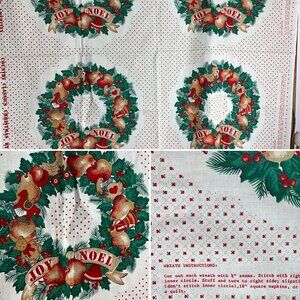 Vintage Fabric Panel Pattern Cut and Sew Wreaths DIY Sewing Project